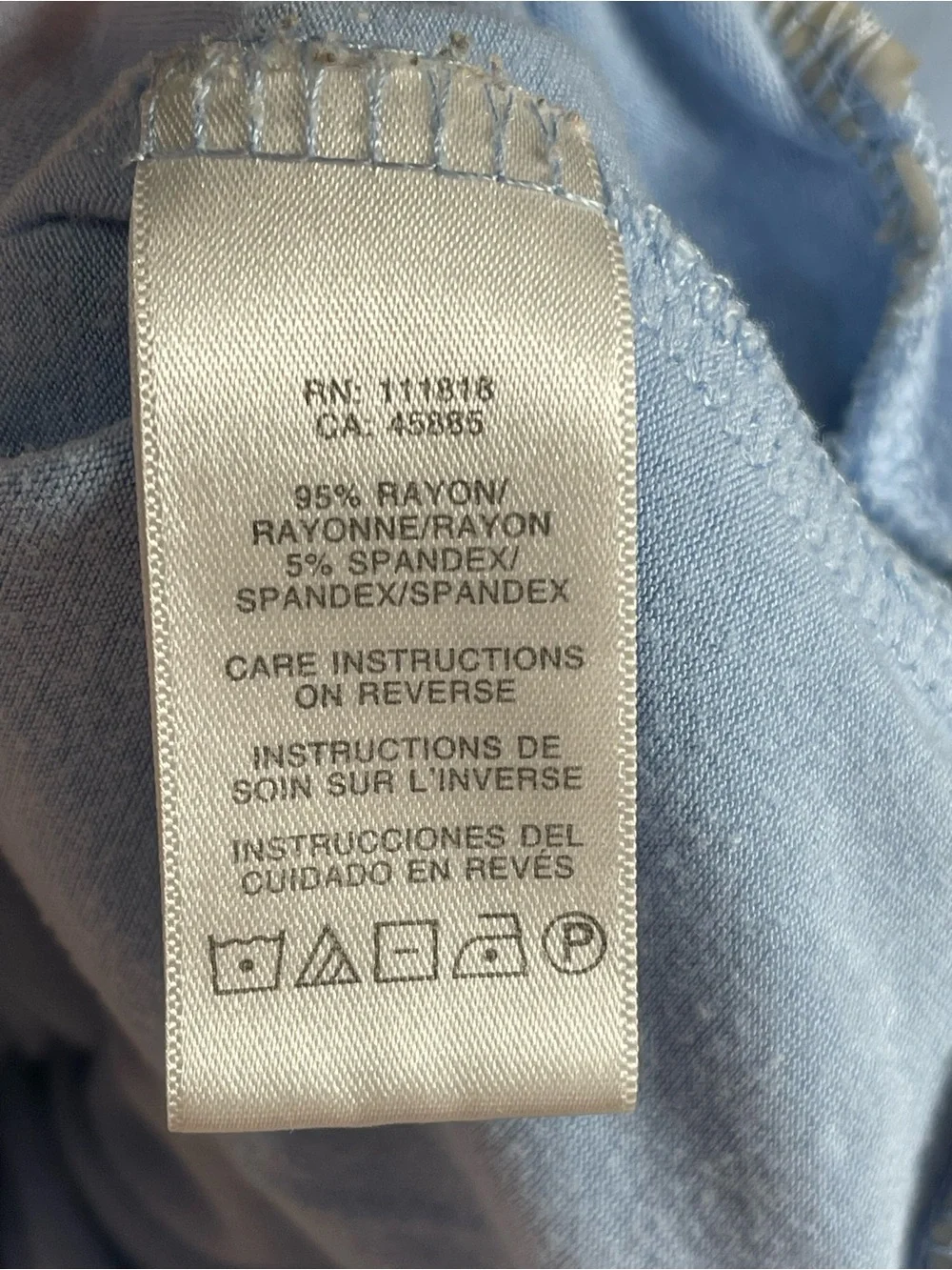 Michael Kors Pale Blue Short Sleeve Scoop Neck Top